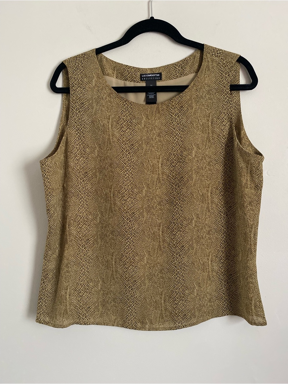 Liz Claiborne Sleeveless Top 14 Snakeskin Animal Indie Sleaze Classy Vintage Y2K
